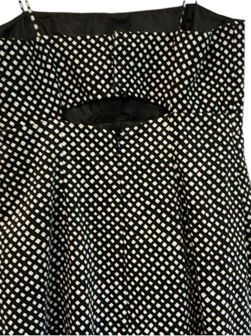 Black & White Polka Dot A-Line Dress Spaghetti Strap Knee Length Size Small - Picture 5 of 8